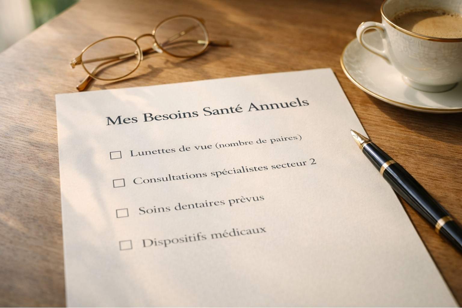 Checklist pratique pour évaluer ses besoins santé annuels avant de choisir ses forfaits mutuelle