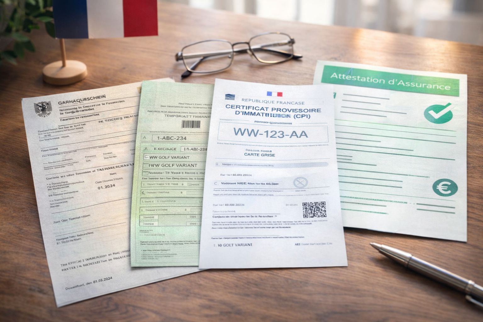 Documents nécessaires voiture étrangère - Carte grise étrangère et attestation assurance française