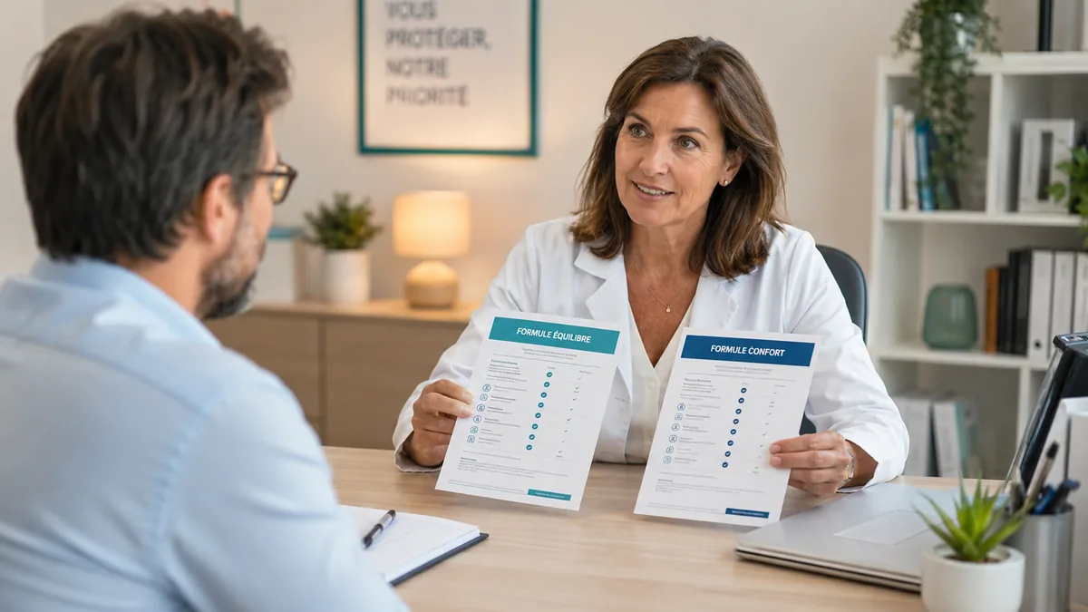 Comparaison entre couverture 100% Santé seule et mutuelle TNS renforcée
